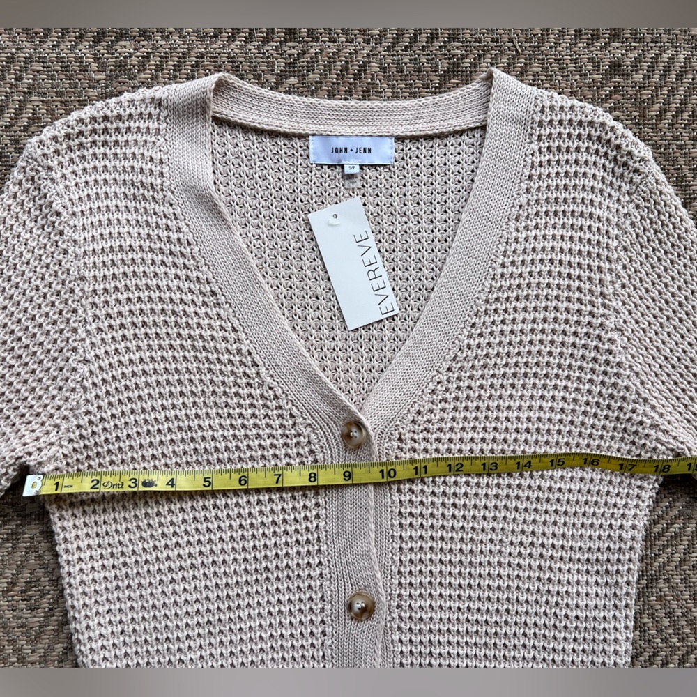 NWT Evereve 100% Cotton Chunky Knit Cardigan - Picture 4 of 9